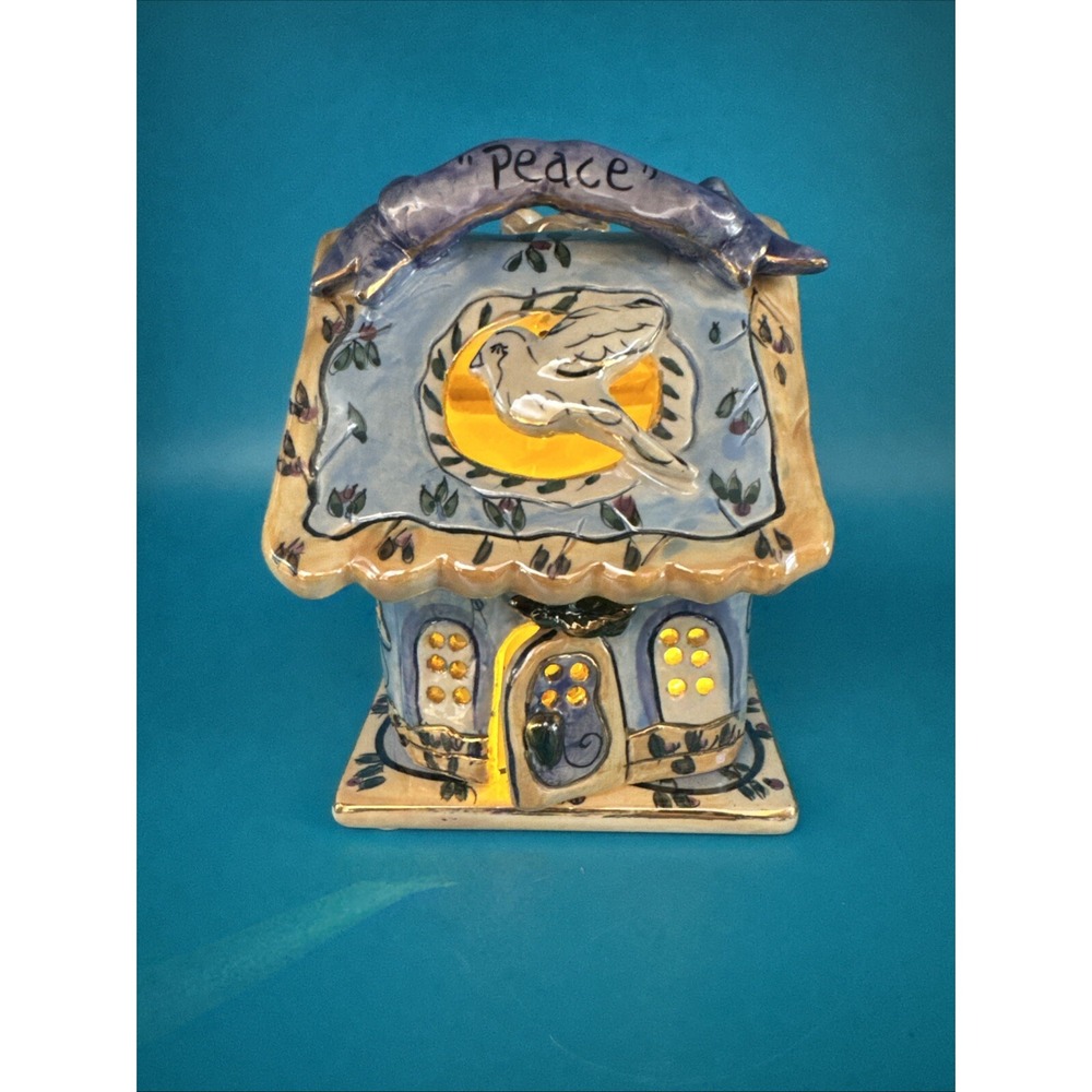 Blue Sky Clayworks Tea Light Candle Holder Christmas‎ Heather Goldminc Dove Bird